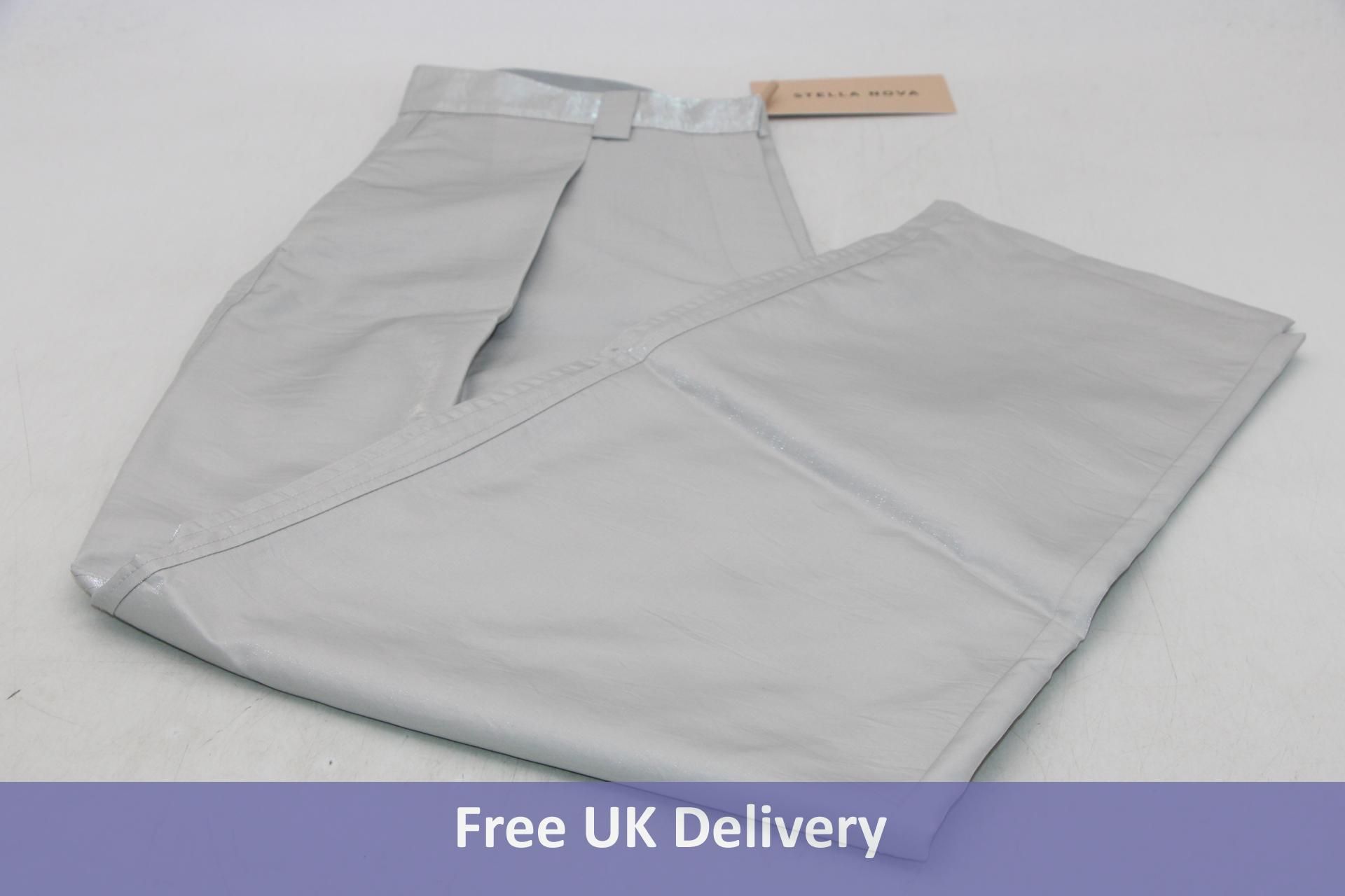 Stella Nova Shiny Casual Volume Trousers, Light Grey, Size 36