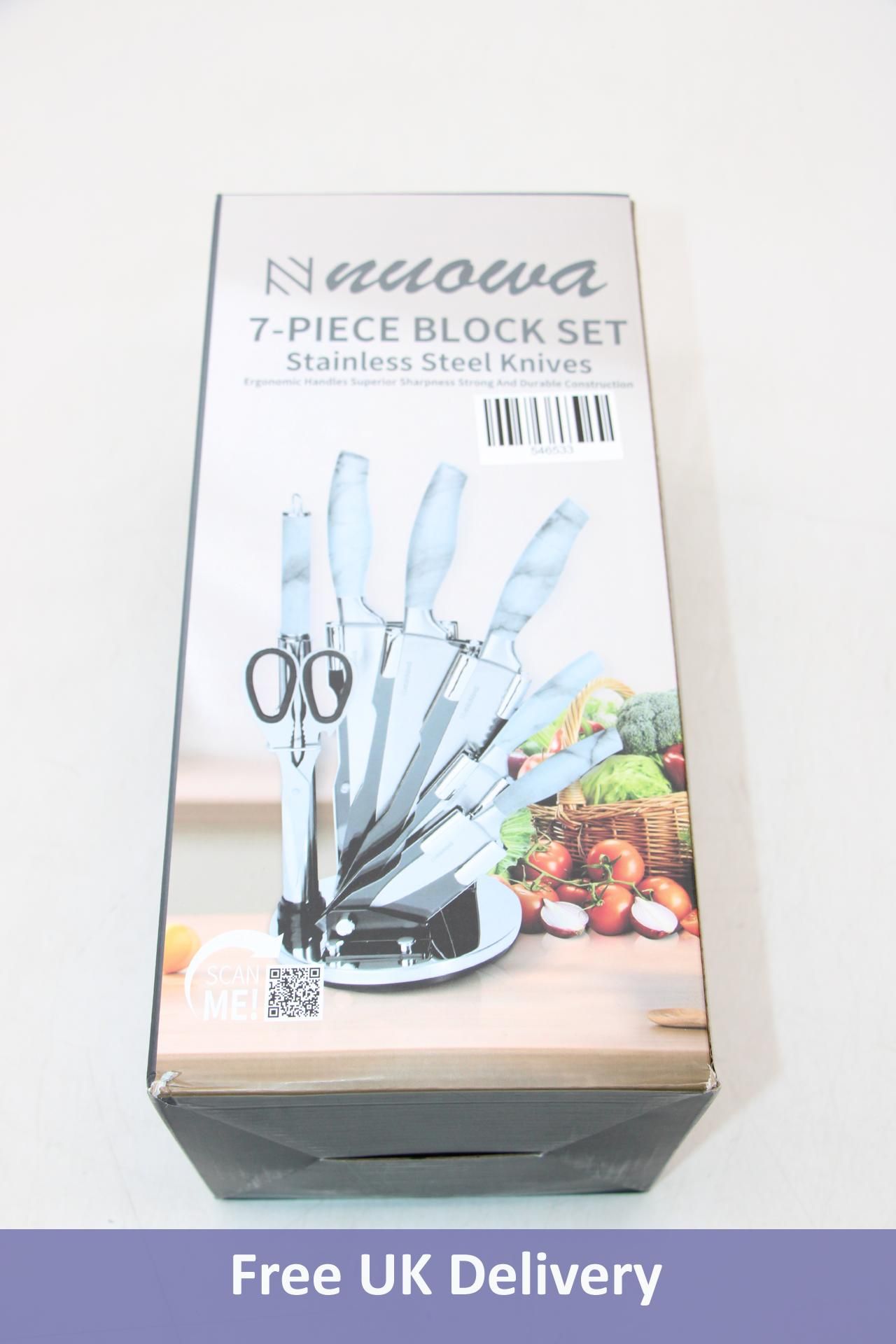 Nuovva 7 Piece Kitchen Knife Sets with Block. OVER 18's ONLY