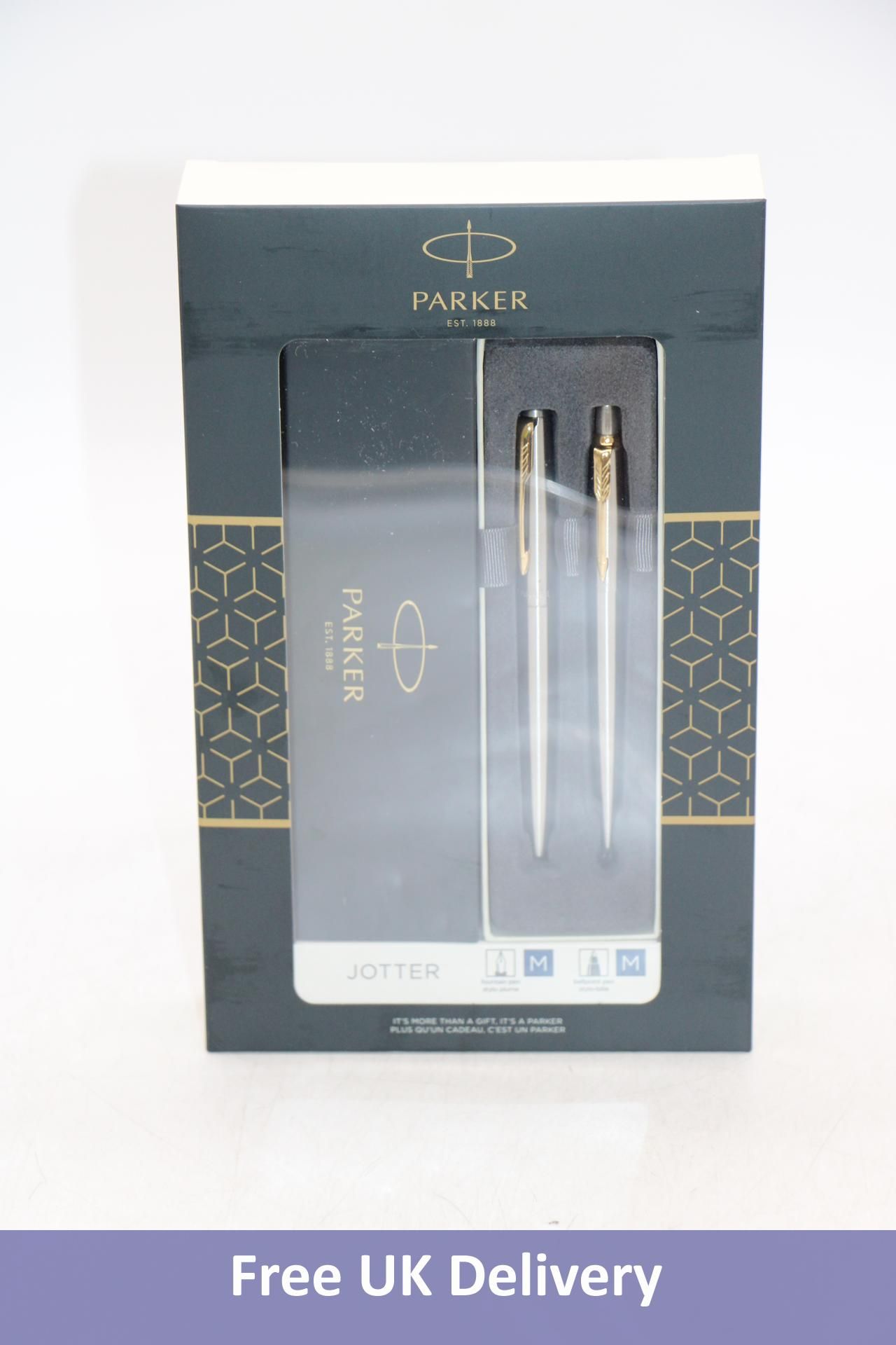 Three Parker Pen Gift Sets, Silver/Gold