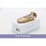 Manuela De Juan Leather Pump Shoes S2495, Gold Cosmo, Size 23 EU Kids