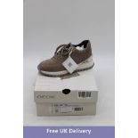 Geox Woman's DESYA A Low Top Trainers, Dark Taupe, UK 5. Box damaged