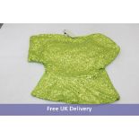 Never Fully Dressed Sequin Tilly Top, Lime, UK 8