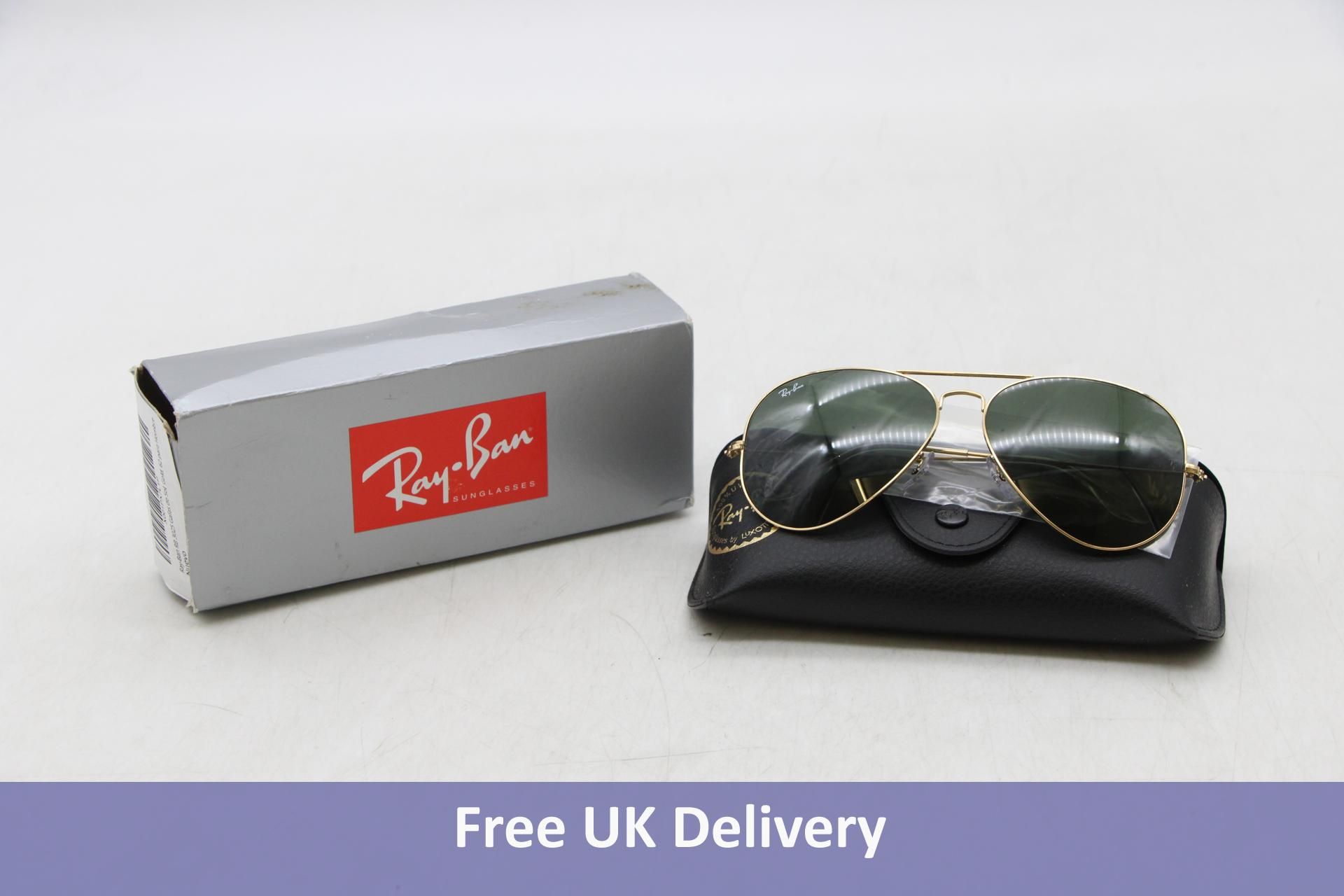 Ray-Ban Sunglasses Aviator Classic 3025, Gold Frame/Green Lenses