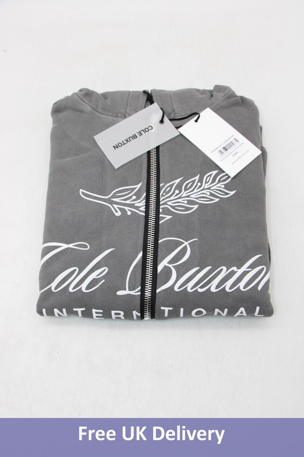 Cole Buxton CB International Zipped Hoodie, OG Washed Black, Size XL