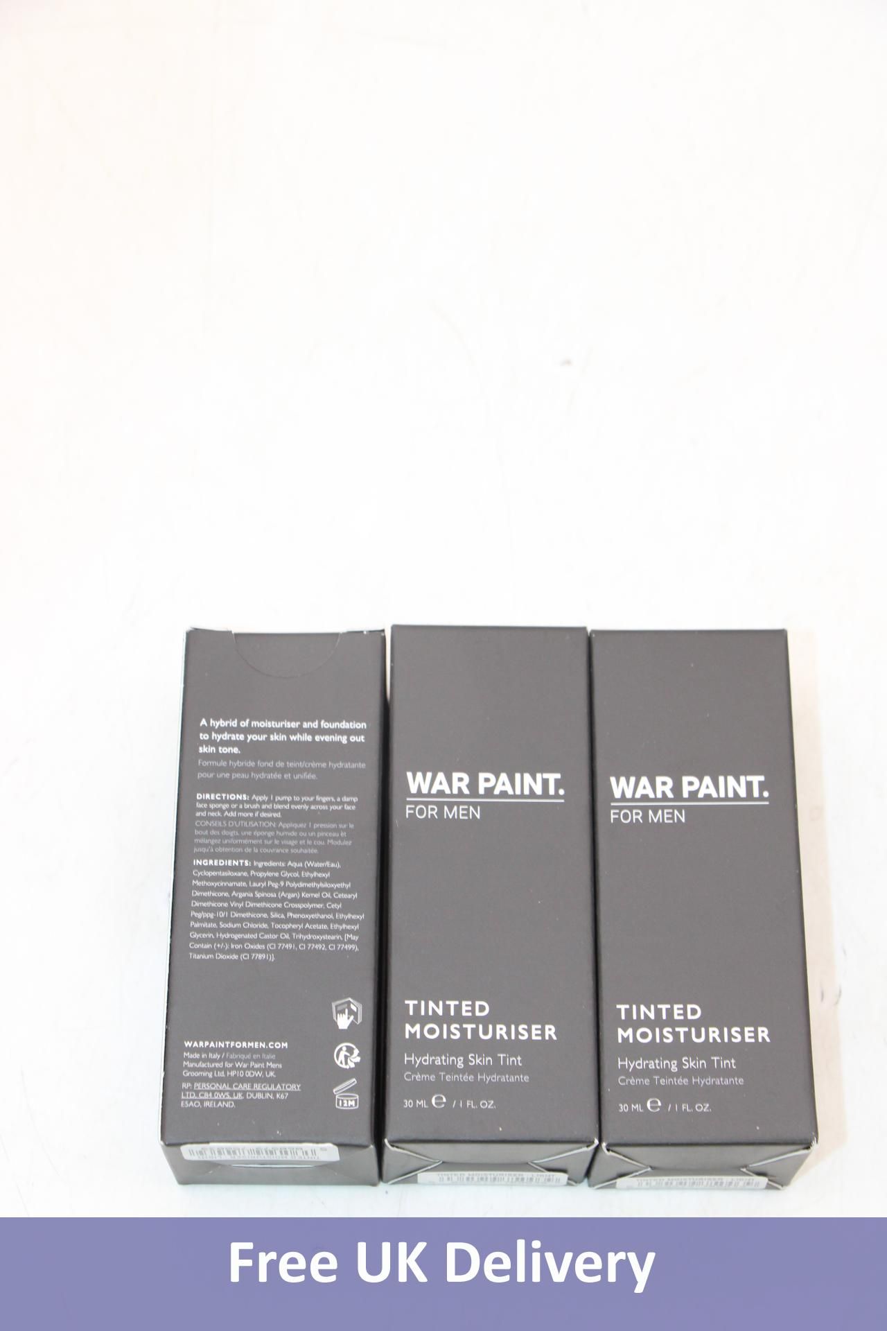 Three War Paint Men's Tinted Moisturiser Make Up, 30ml, 27823 Light
