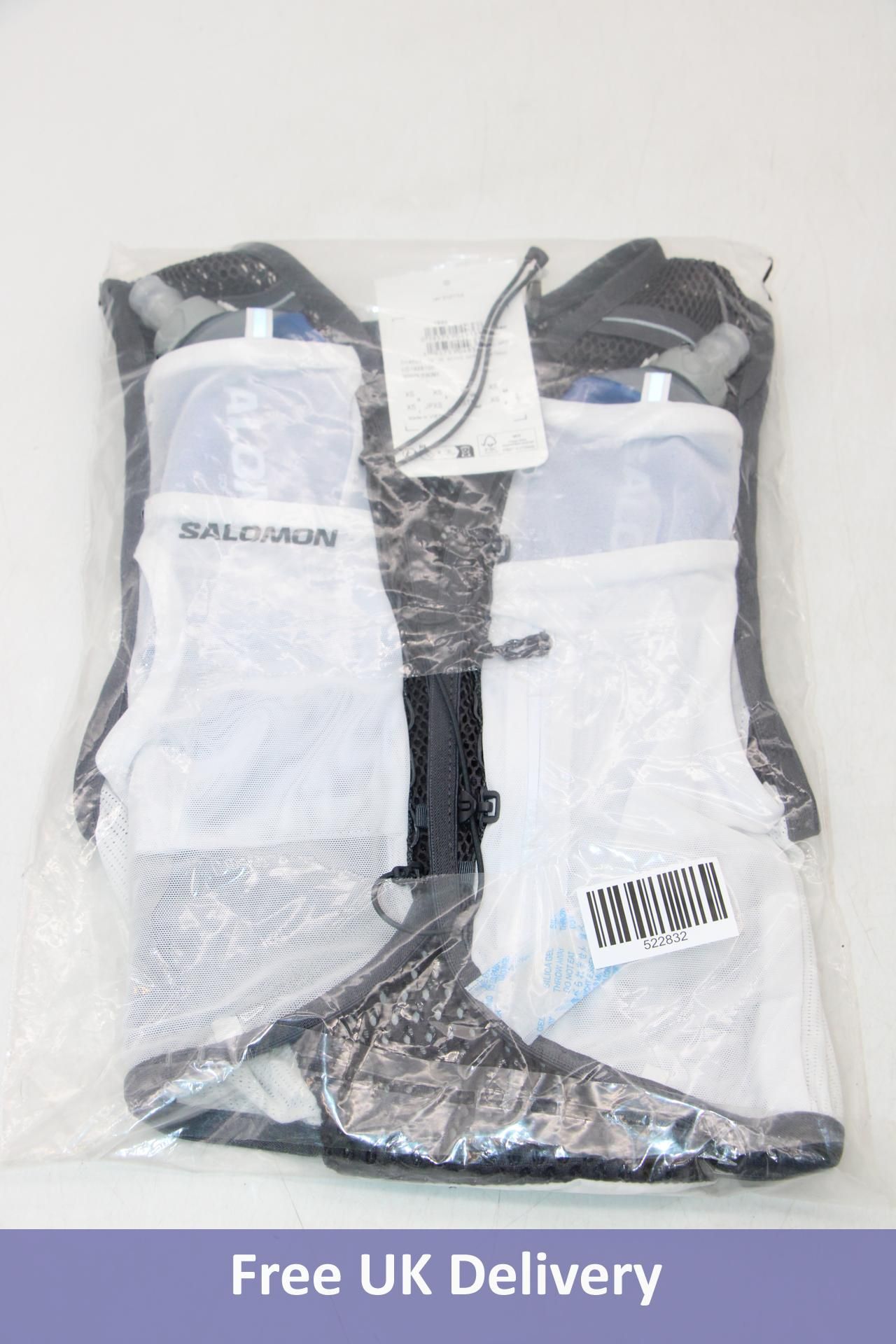 Salomon Active Skin 8 Hydration Vest with Flasks, White/Ebony, Size XS