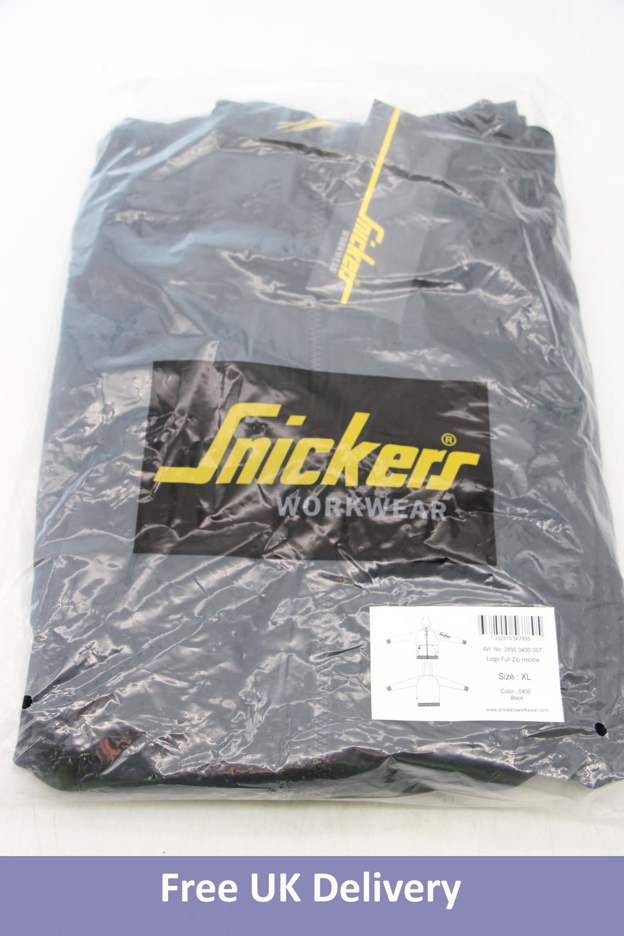 Snickers 2895 Logo Full-Zip Hoodie, Black, Size Medium