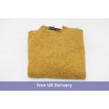 William Crabtree Shetland Lambswool Crew Neck Jumper, Mustard, Size XL