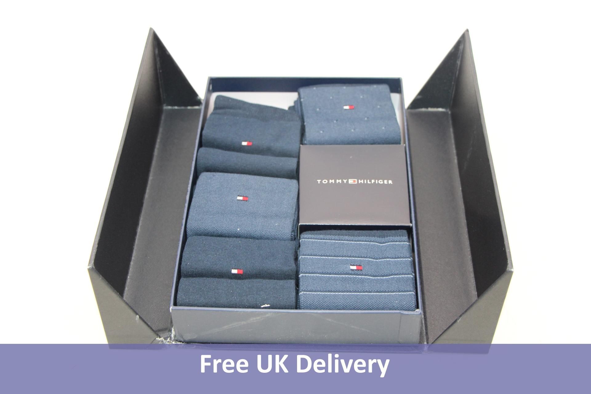 Ten Pairs Tommy Hilfiger Socks, Birdeye Navy, UK 6-8