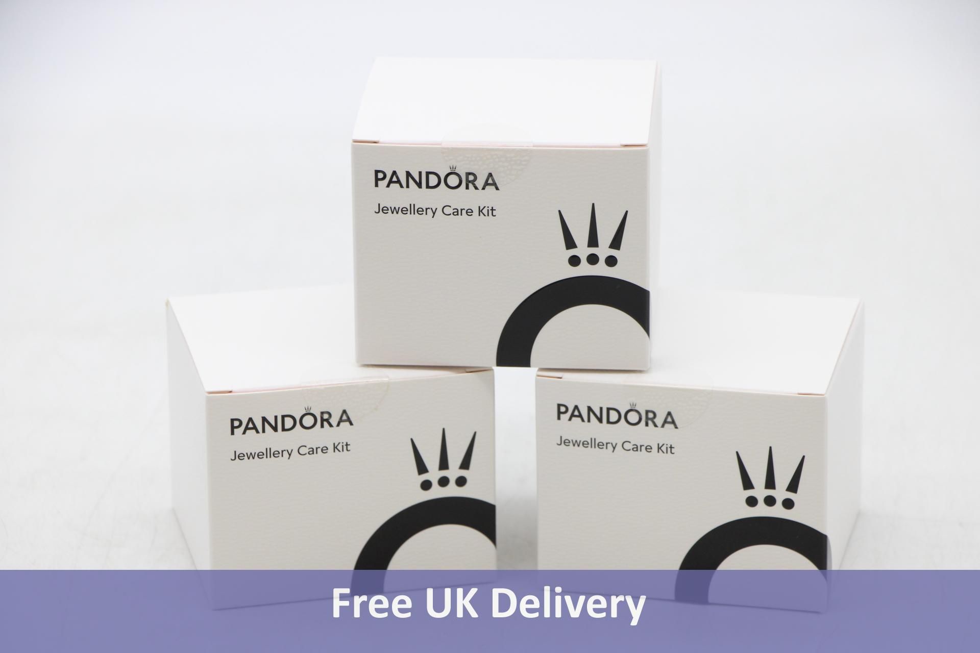 Three Pandora Jewellery Care Kits, White