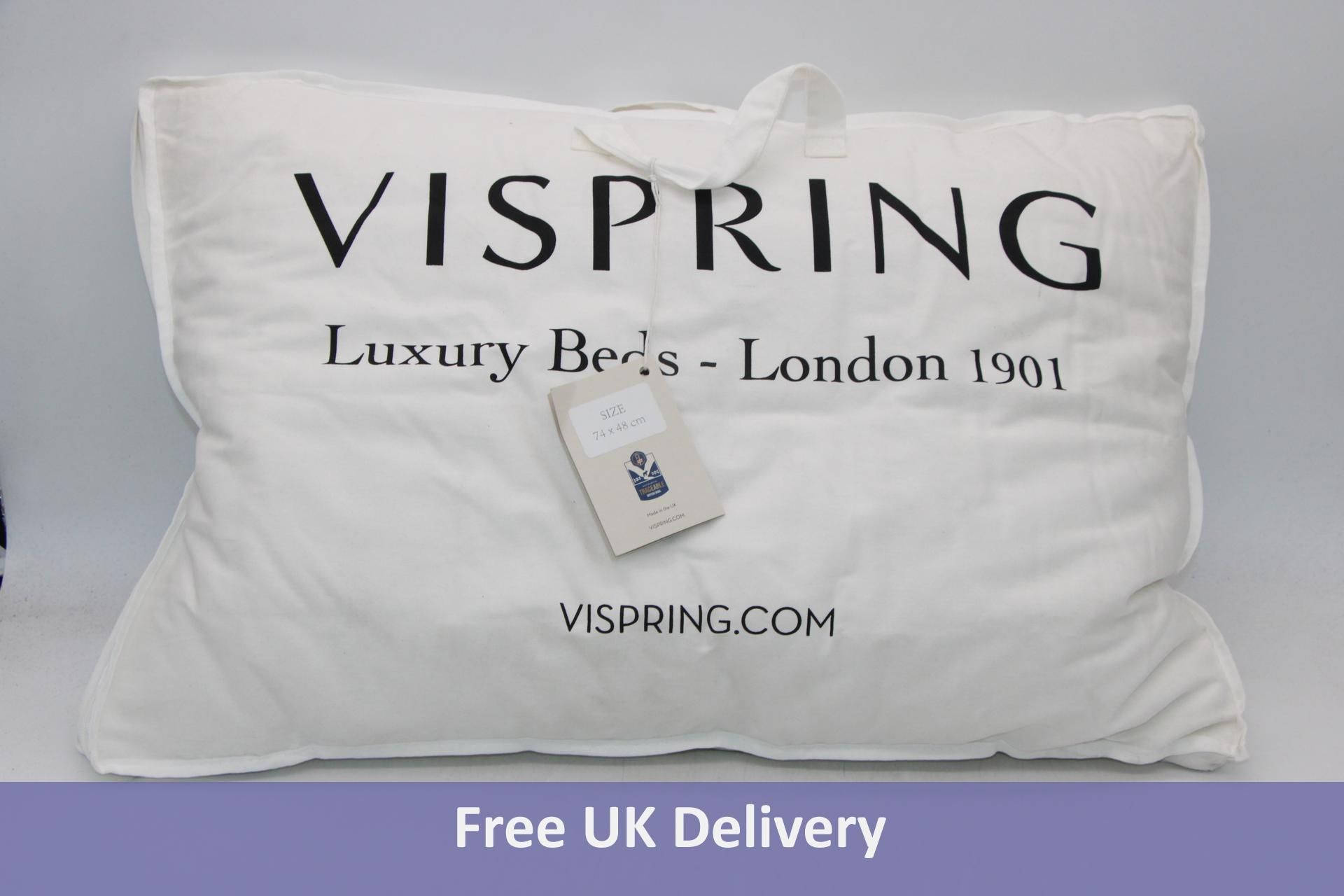 Vispring Adjustable Wool Pillow, 74 x 48cm, White, Storage Case Dirty