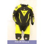 Daninese One Piece Racing Leathers, Yellow/Black, Size Medium, New without tags