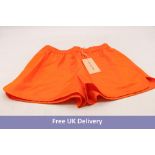 Stella Nova Shiny Casual Shorts, Orange Red, Size 36