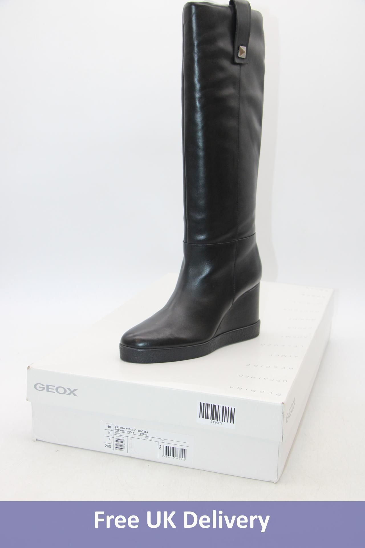 Geox Elidea Wedge Boot, Black, Size UK 7