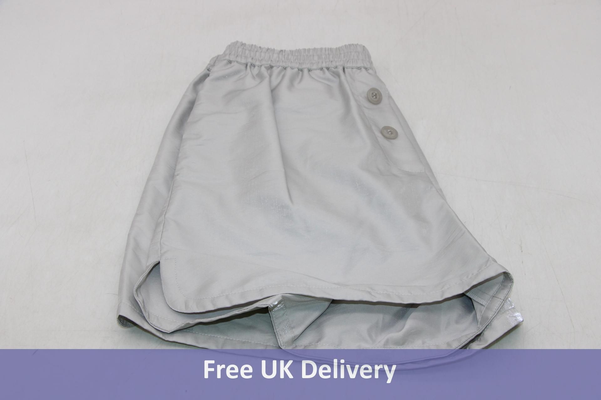 Stella Nova Shiny Casual Shorts, Light Grey, Size 36