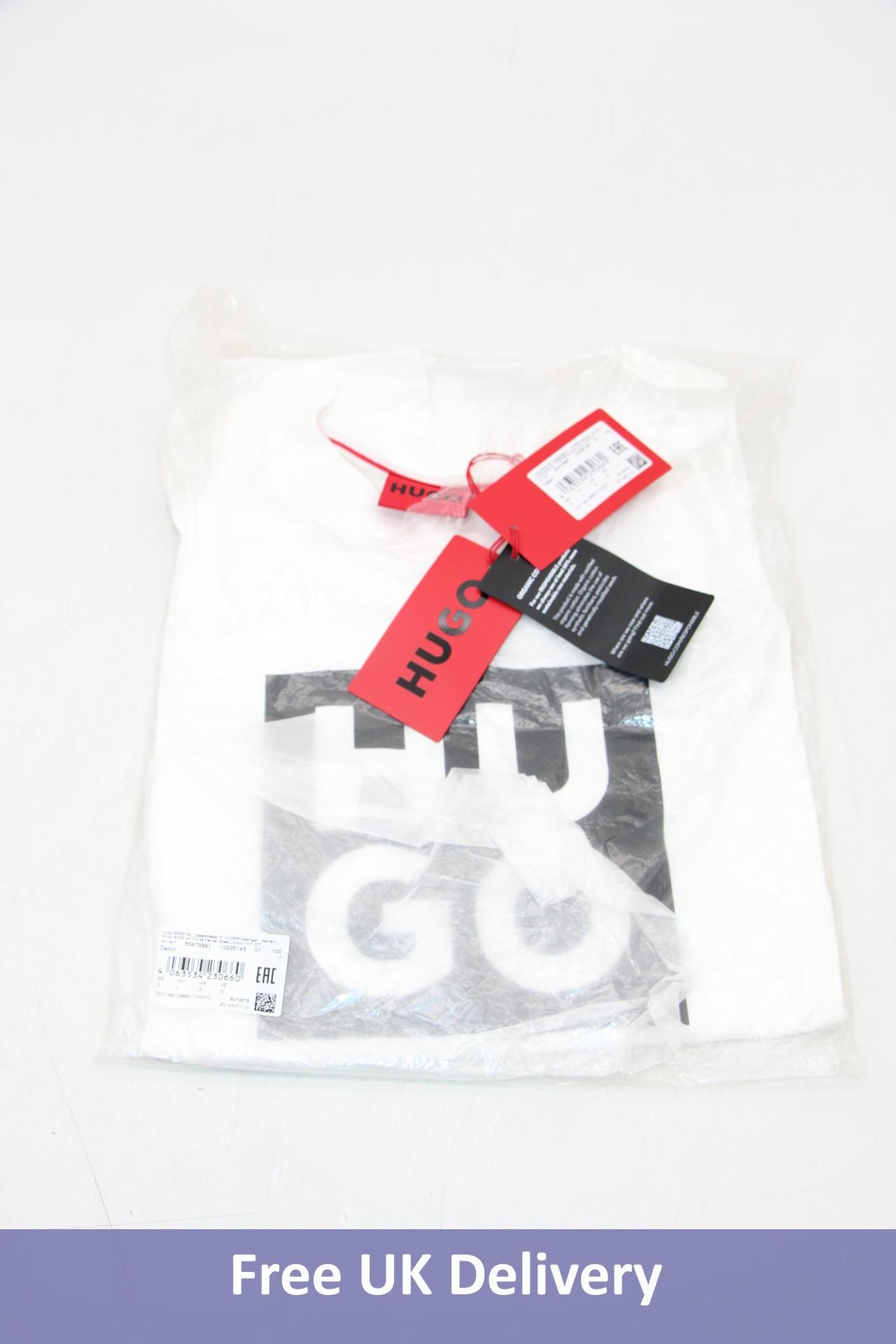 Hugo Boss Daltor Square Logo T-Shirt, White, Large