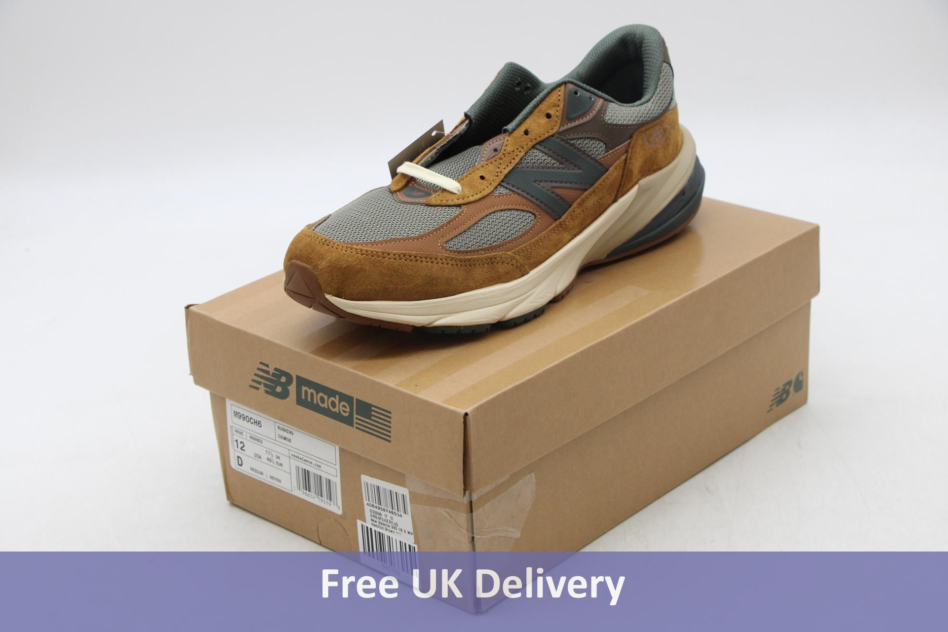 Carhartt WIP x New Balance Made in USA 990v6 Trainers, Hamilton Brown, UK 11.5