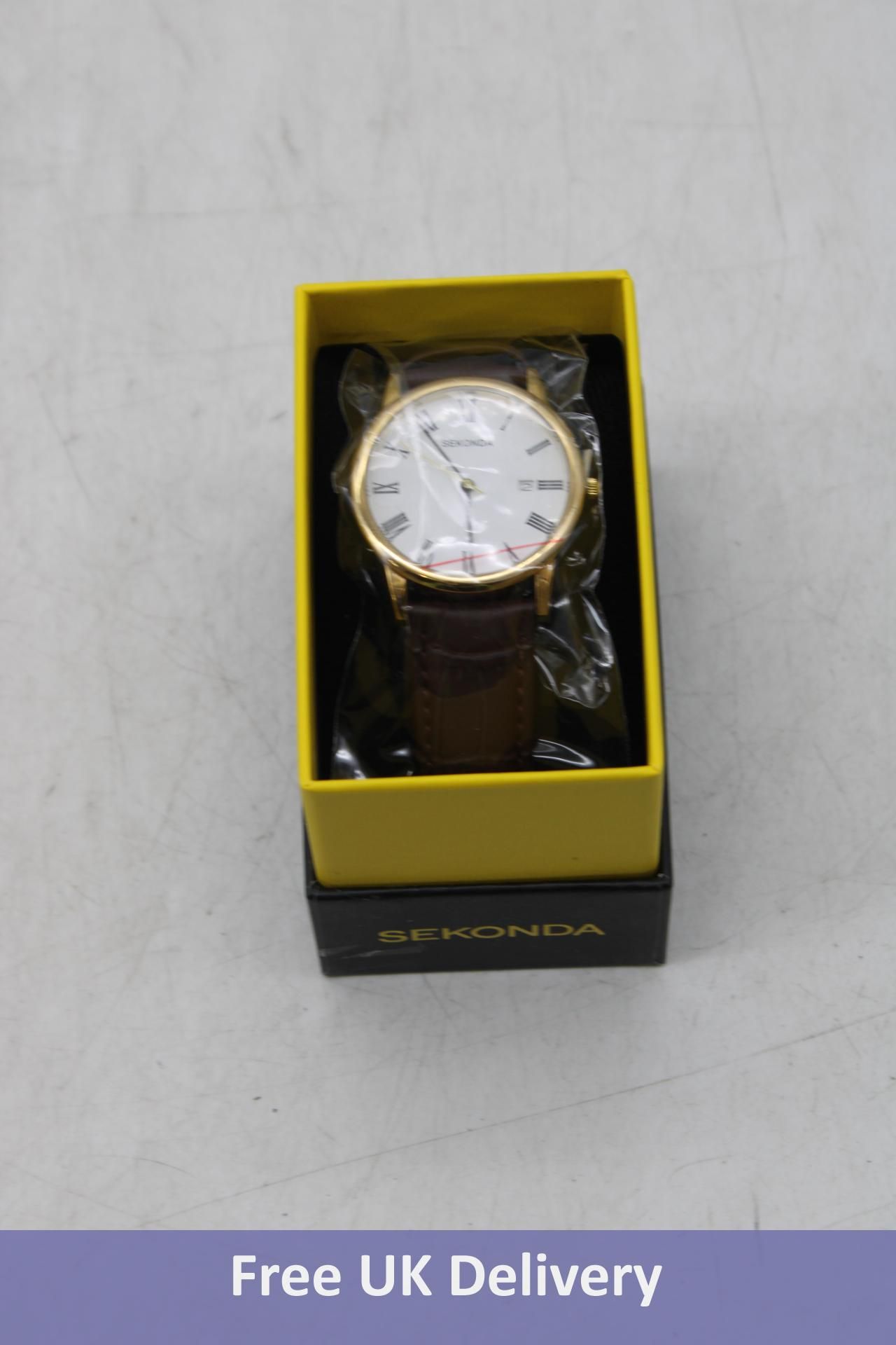 Sekonda Bracelet Watch, Brown/Gold, Size 41mm and Sekonda Quartz Watch with White Dial Analogue Disp