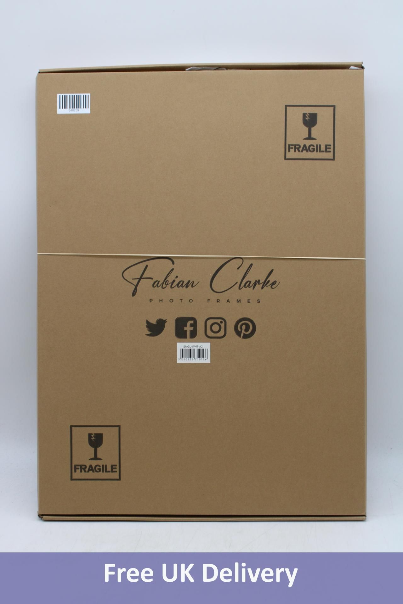 Two Fabian Clarke London Modern White A2 Wooden Picture Photo Frame, with White A3 Mount
