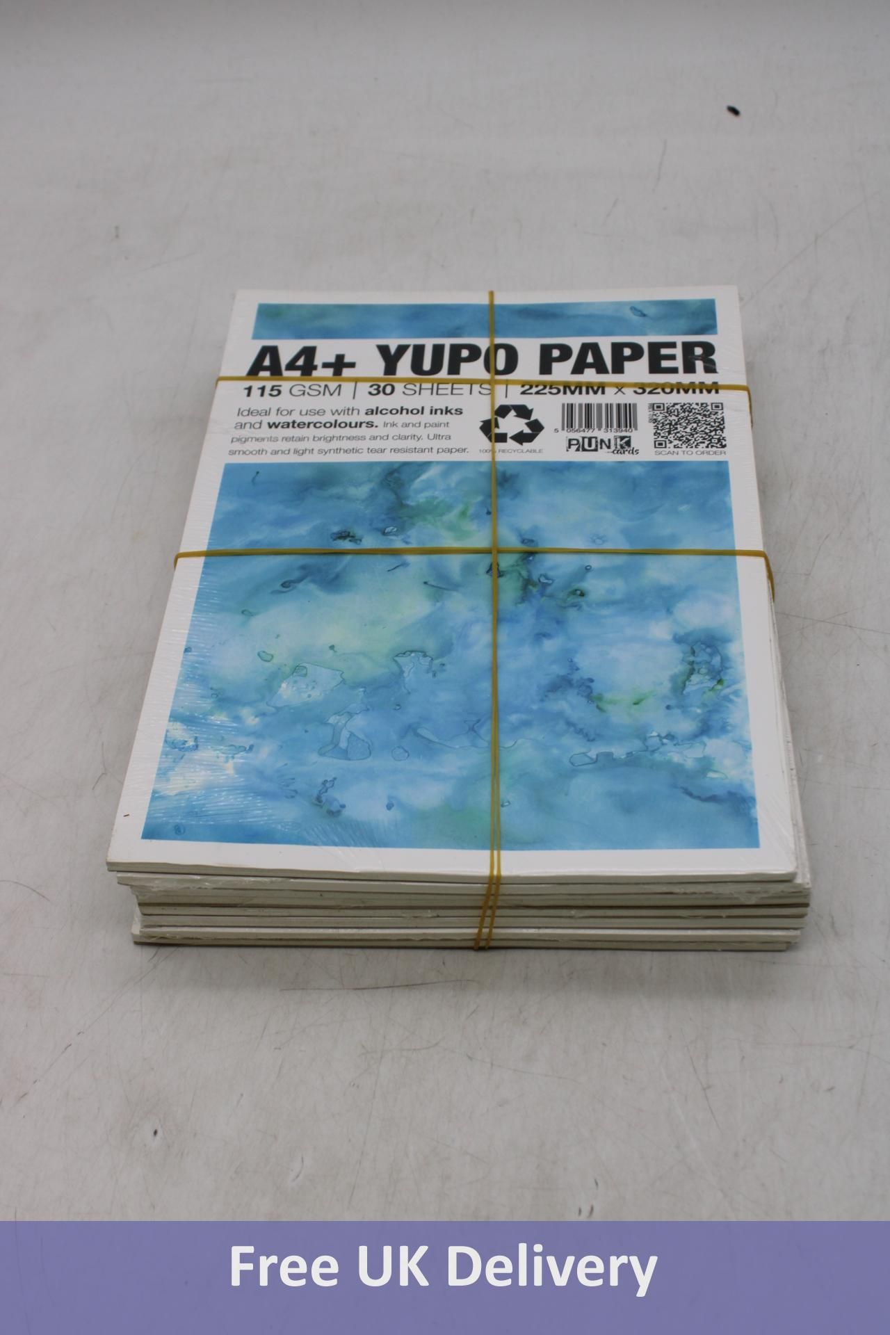 Eight A4+ Yupo Paper Pads, 115gsm, 30 Sheets Per Pad