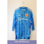 Adidas Manchester United GK Shirt, Blue/White, UK L