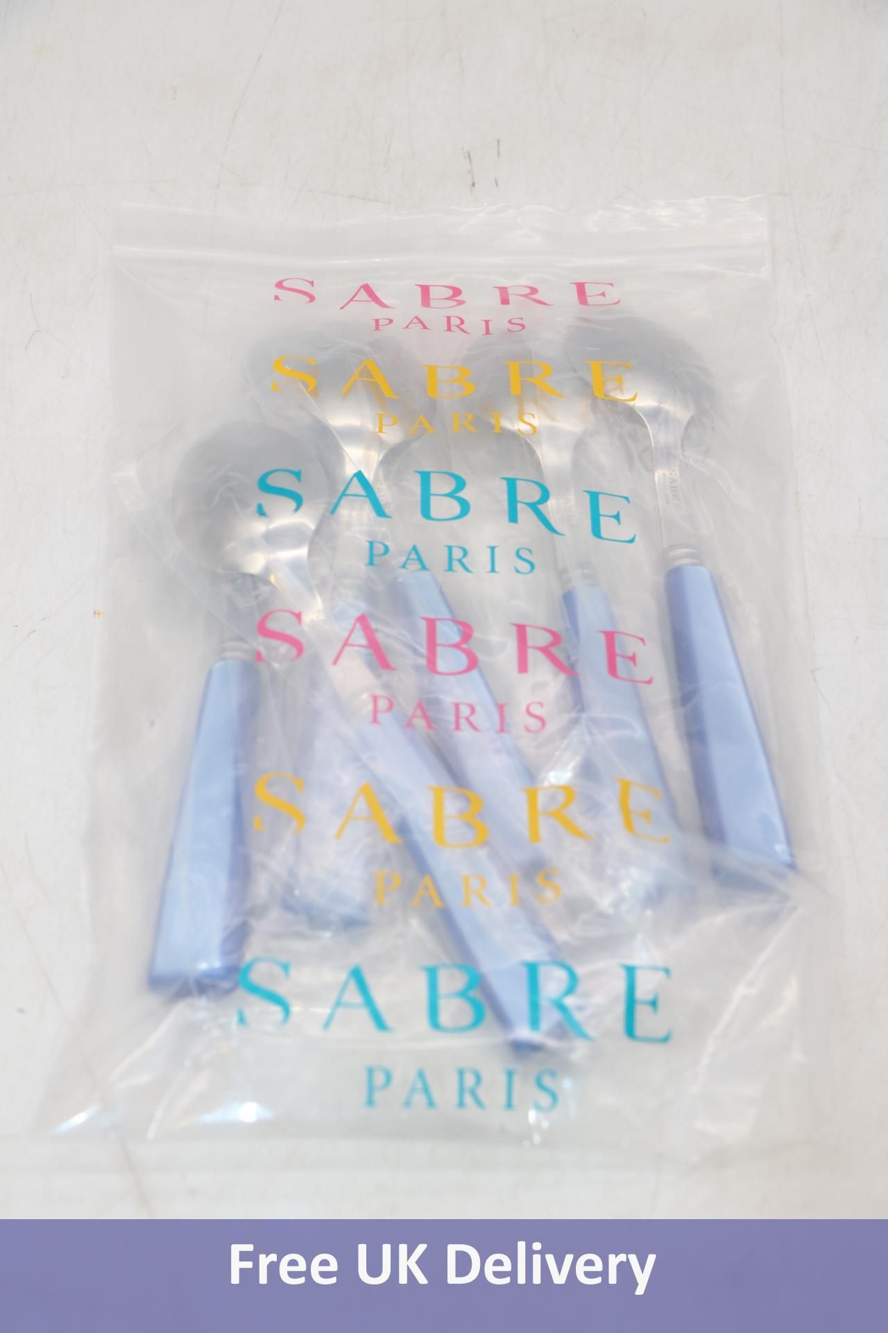 Six Sabre Paris Pop Dinner Spoon, Blue, 22cm