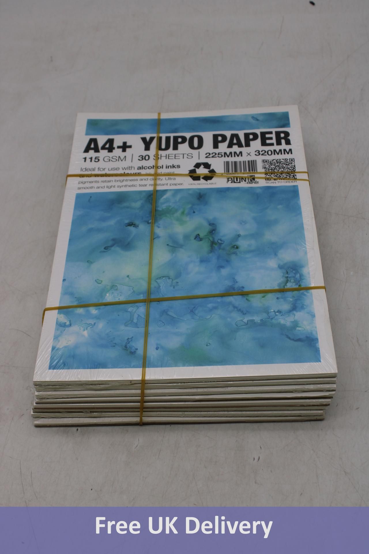 Eight A4+ Yupo Paper Pads, 115gsm, 30 Sheets Per Pad