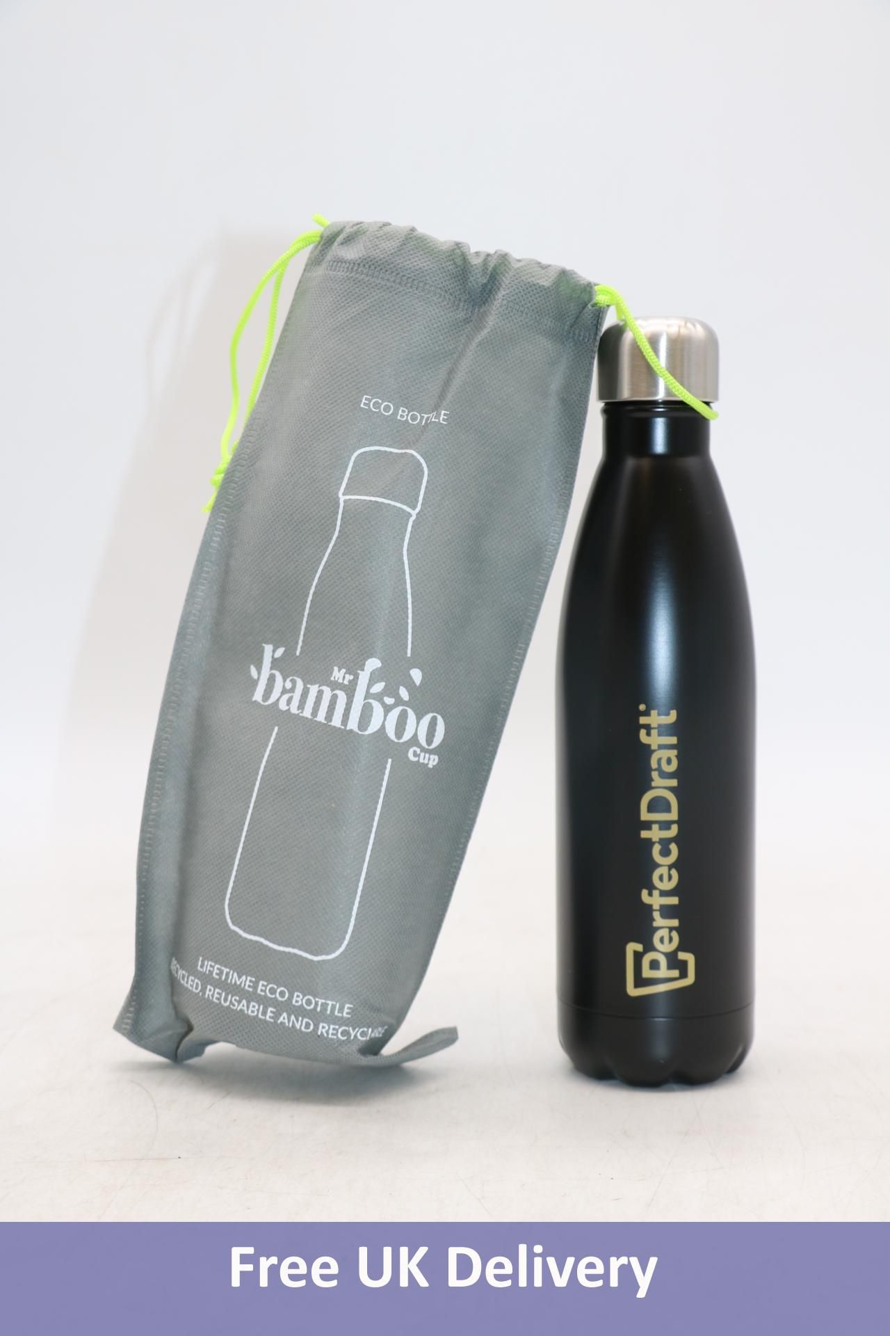 Three Mr Bamboo Cup Eco Bottles, Black, 500ml