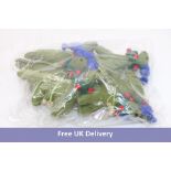 Five Cosy Dinosaur Handmade Biodegradable Felt Ornament, Green/Blue/Red