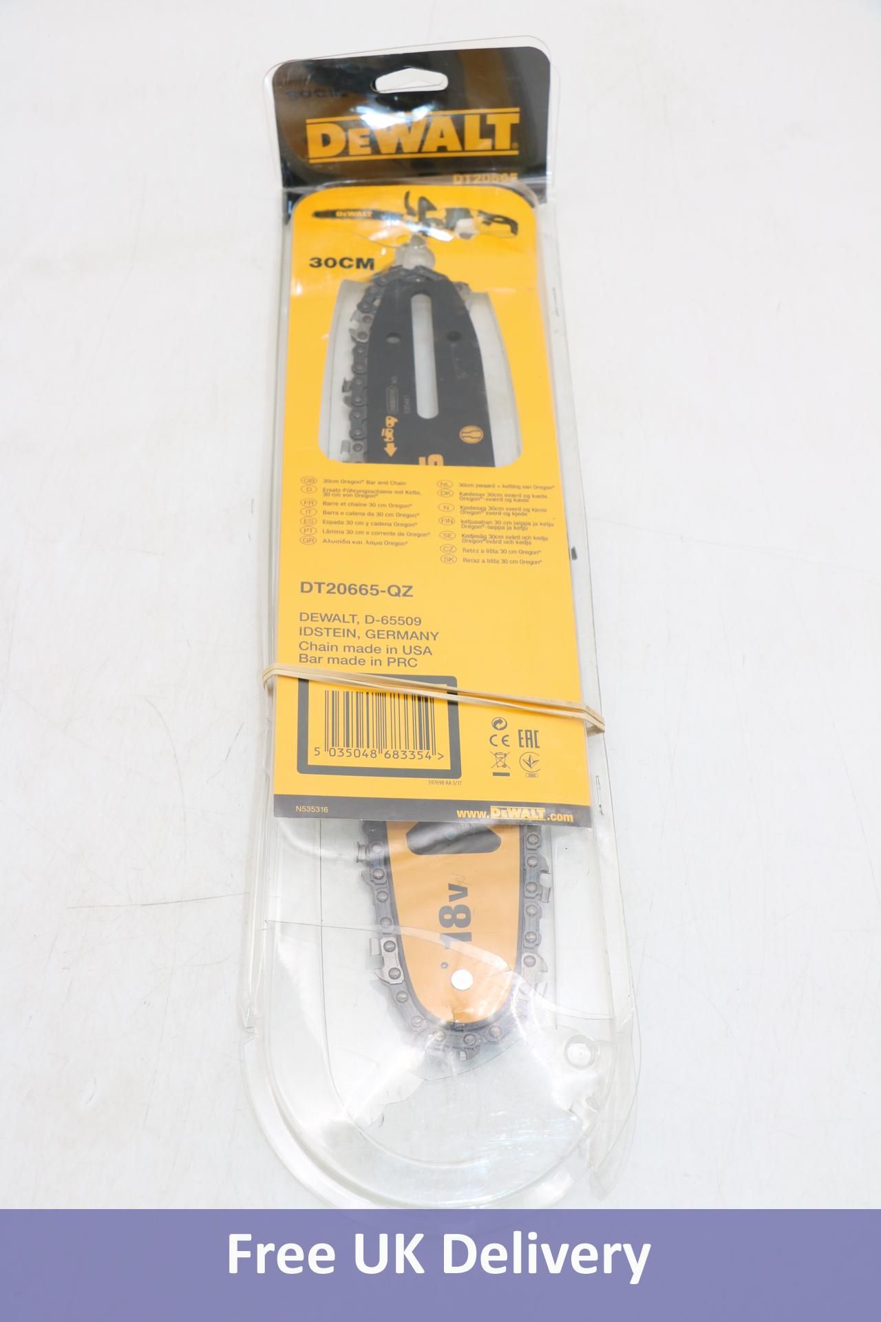 Dewalt DT20665 Oregon 30cm Chainsaw Chain and Bar, Packaging Damaged