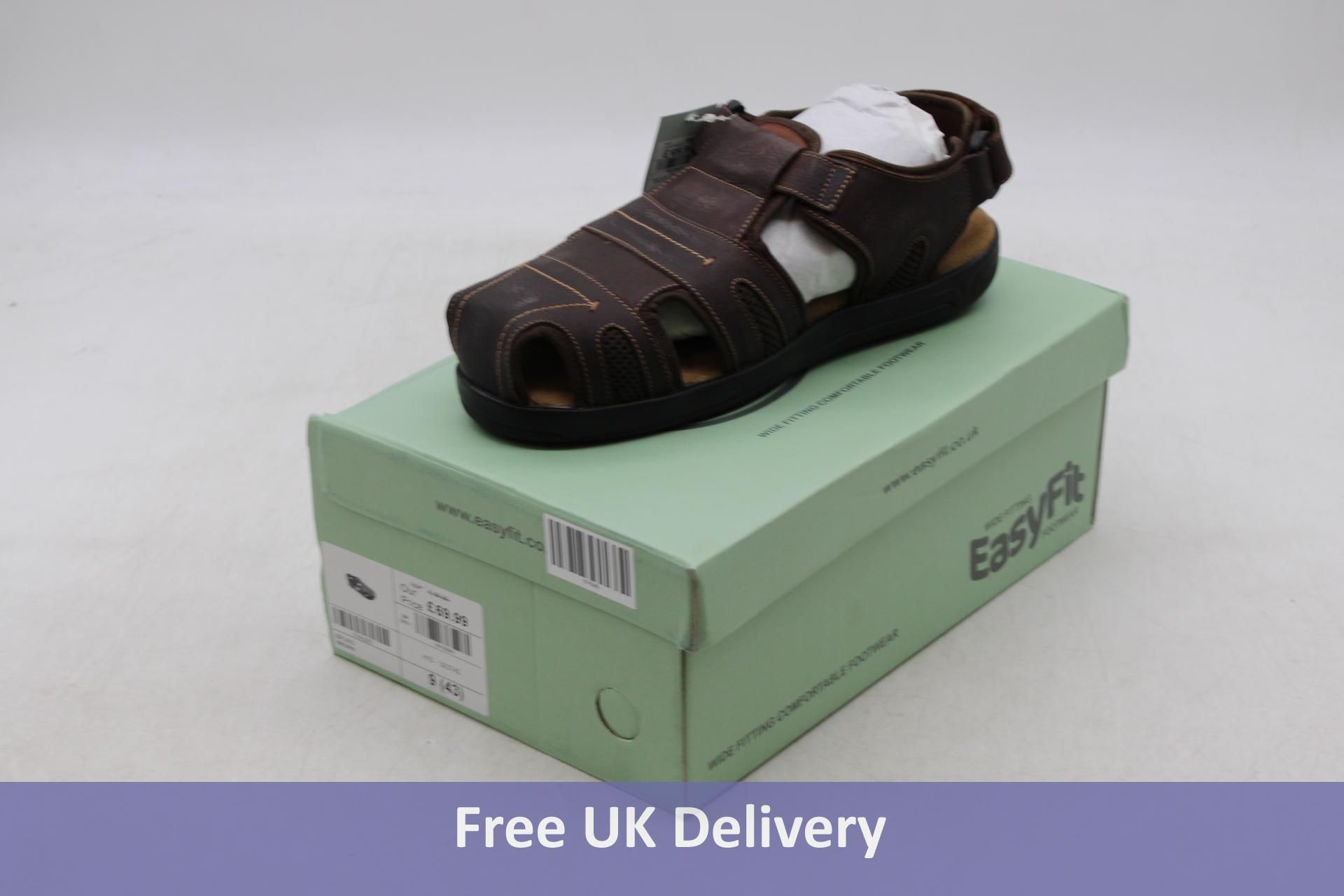 EasyFit Extra Wide Fit Fisherman's Sandals, Bruno Brown, UK 9