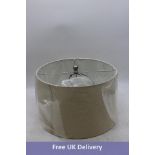 One World HU7020 Clifton Glazed Ceramic Table Lamp with Linen Shade. Box damaged