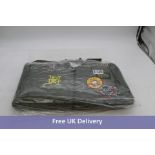 Ed Hardy Men's Nulti-Tait-Patch Bomber Jacket, Khaki, Size M