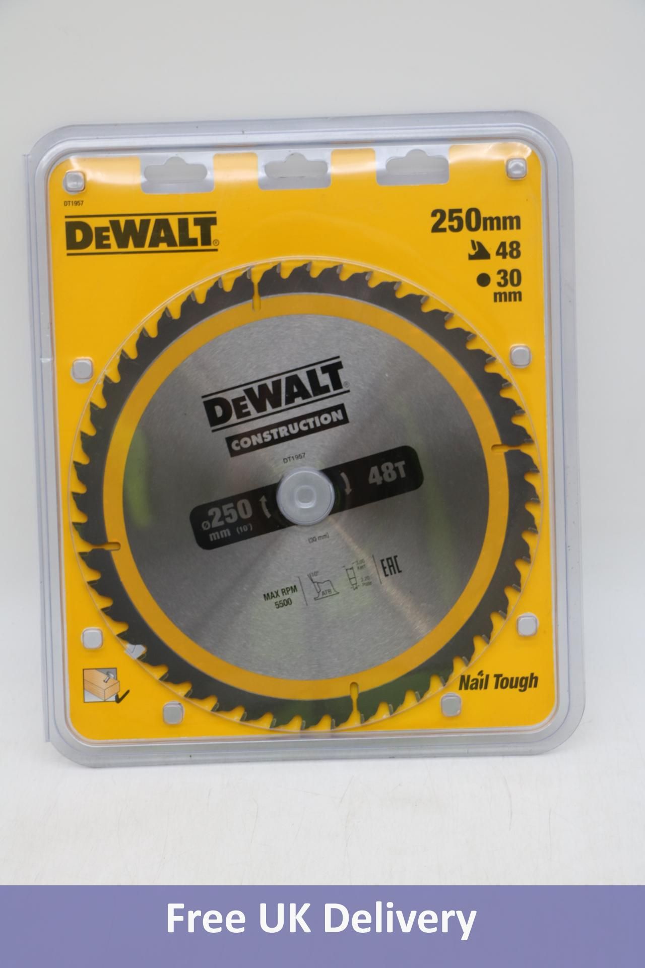 Three DeWalt Construction Circular Saw Blades, 250 x 30mm, 48T, DT1597