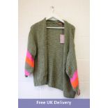 Farfalla Women's Knit Cardigan, Olive/Pink, One Size