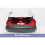 Flatlist Le Bucheron Sunglasses, Tortoise/Solid Blue Lens 004 698, Box and Case Damaged