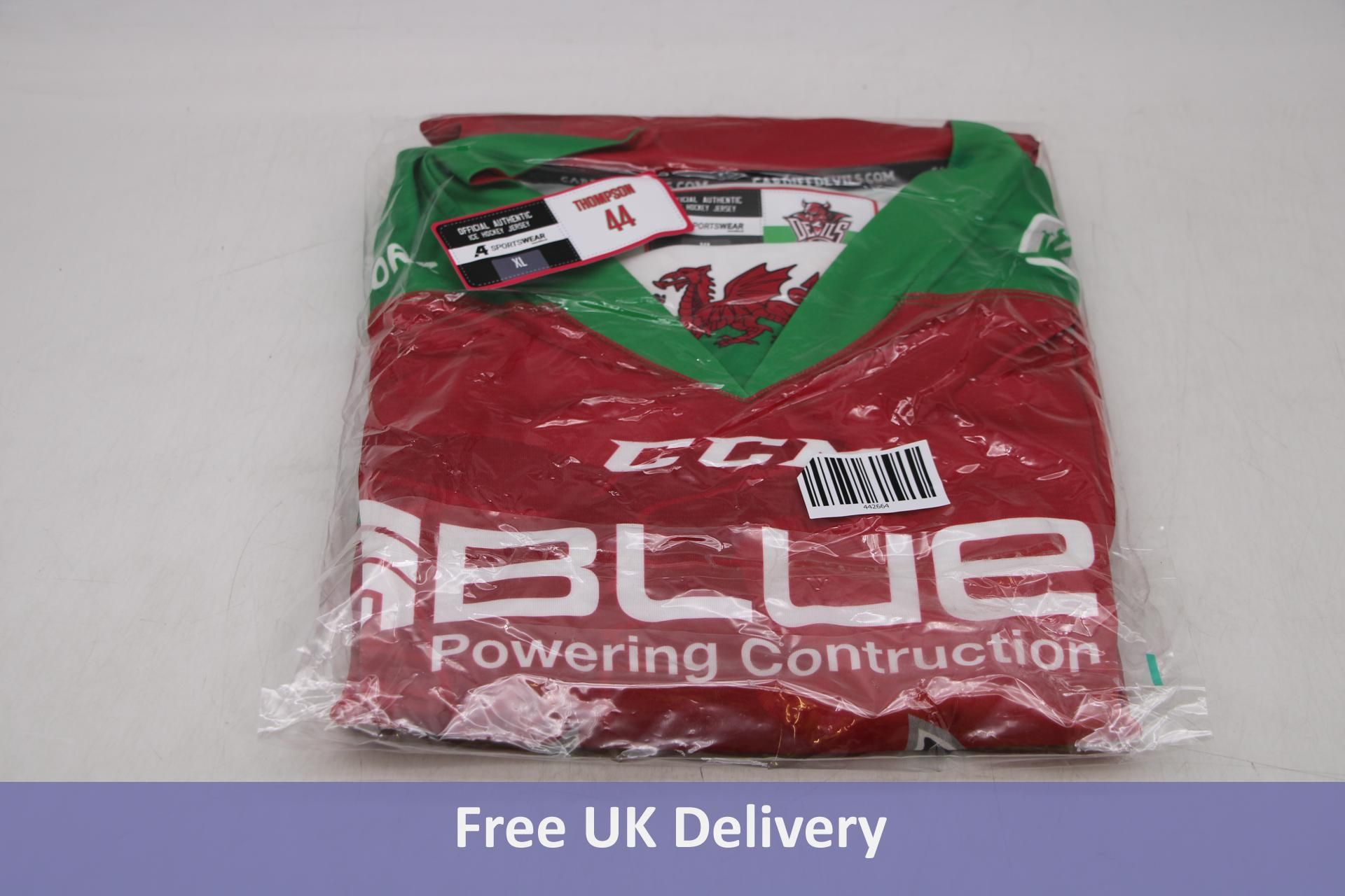 Cardiff Devils Ice Hockey Jersey, Richardson Number 17, Red, Size XL