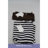 Two COS Items to include 1x Ribbed Tank Top, Dark Brown, XS, 1x Boxy Fit Striped Knitted Vest, White