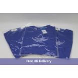 Three Adidas Kid's Outline T-Shirt, Blue, 12-13yrs