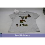 Digital Print Lurex T-Shirt, Silver grey Size M