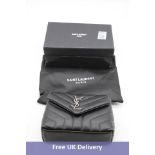 Saint Laurent Women's Leather Cassandre Matelasse Envelope Chain Bag, Black. Box damaged