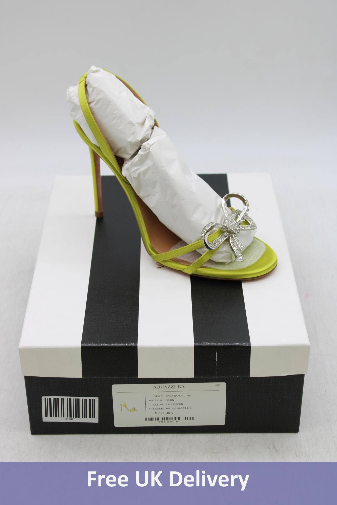 Aquazzura Women's Babe Sandal 105, Lime Green, 40.5