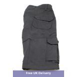 Two Teamline Cargo Work Shorts, Size 34, Black