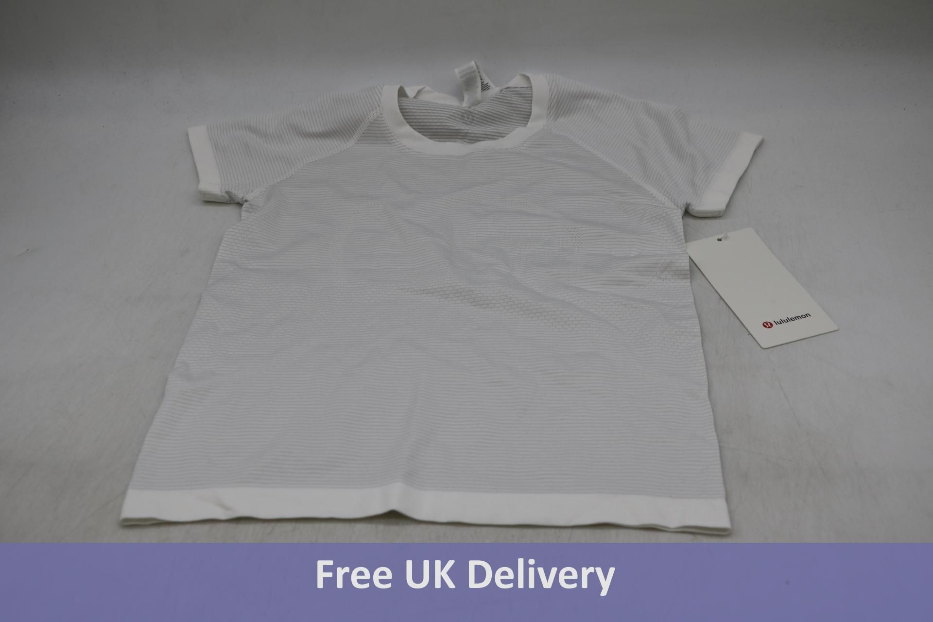 Lululemon Swiftly Tech Short Sleeve Shirt 2.0 *Race, White/Striped, Size 6