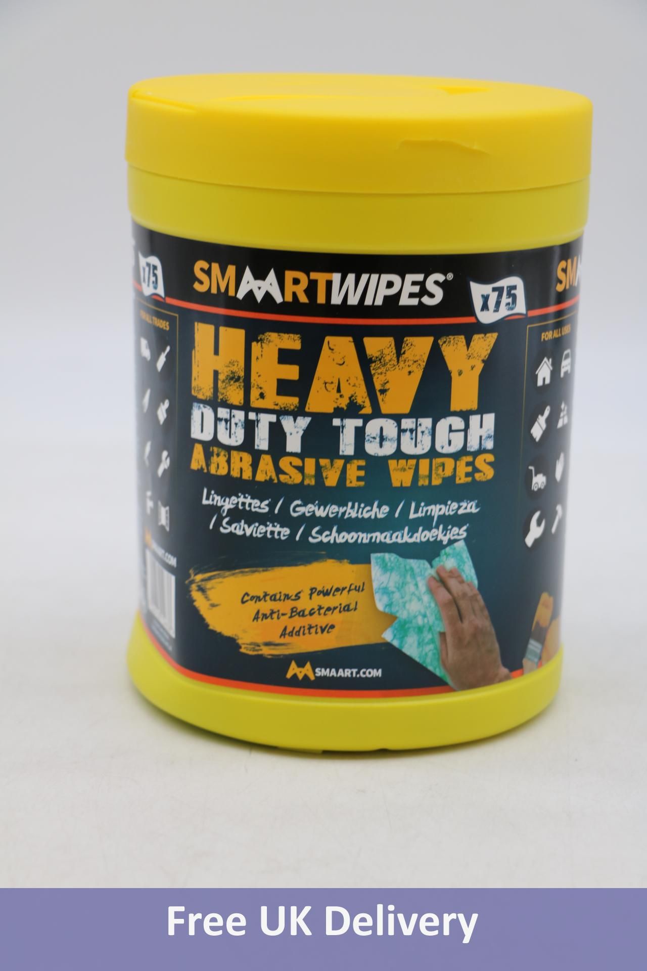 Six Smaart Heavy Duty Tough Abrasive Wipes, 75 Wipes