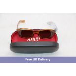 Flatlist Hanky Sunglasses, Donegal Horn/Solid Teal Lens, 005 070. Box damaged
