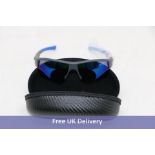 Stinger 3.0 Golf Sunglasses, Dark Grey Matt/Smoke with Flash Blue Mirror