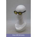 Flatlist Le Bucheron Sunglasses, Solid Black/Solid Yellow Lens 004 130, Box and Case Damaged