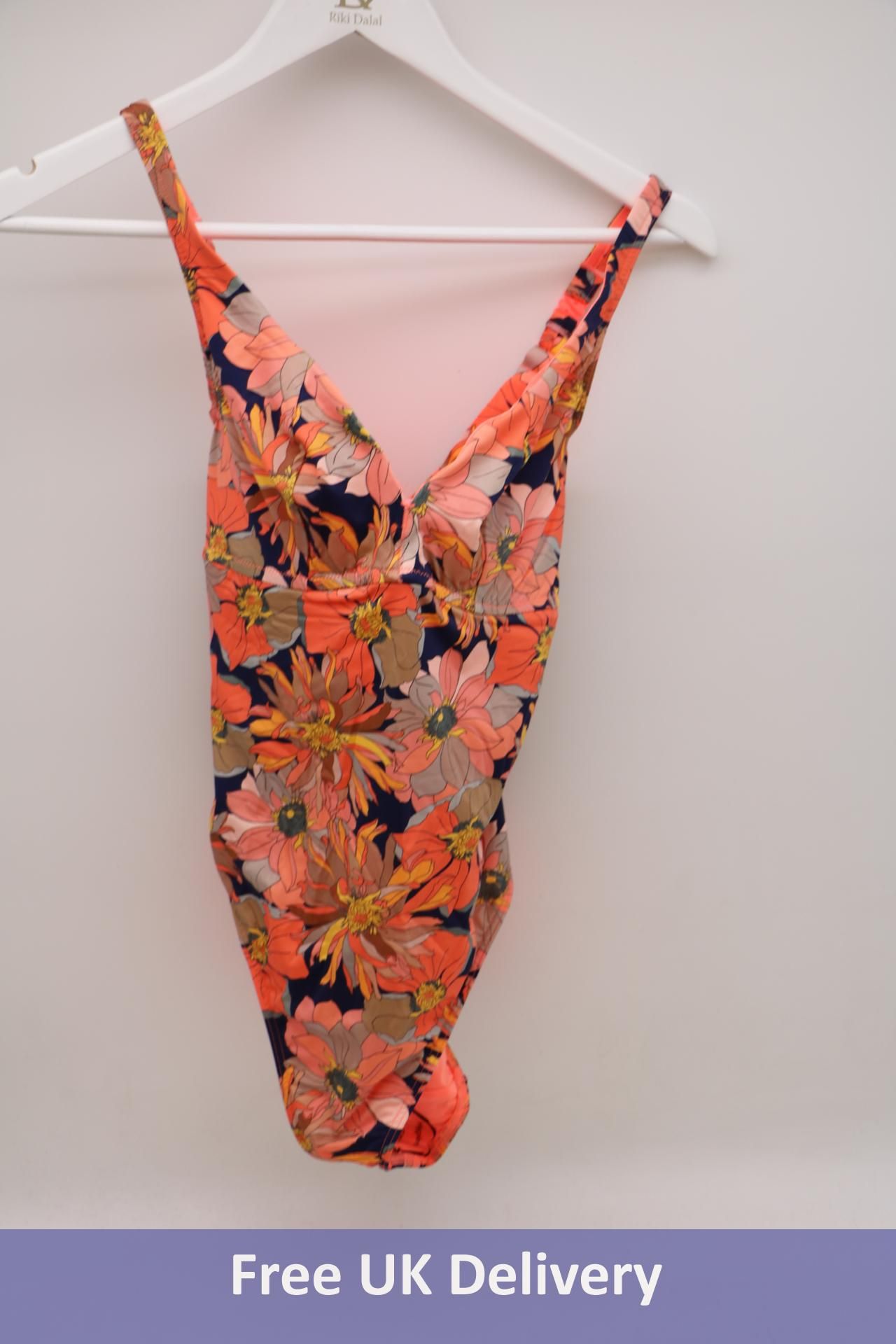 Prima Donna Deep Neckline Swimsuit Melanesia, Cora Flower, UK Size 34