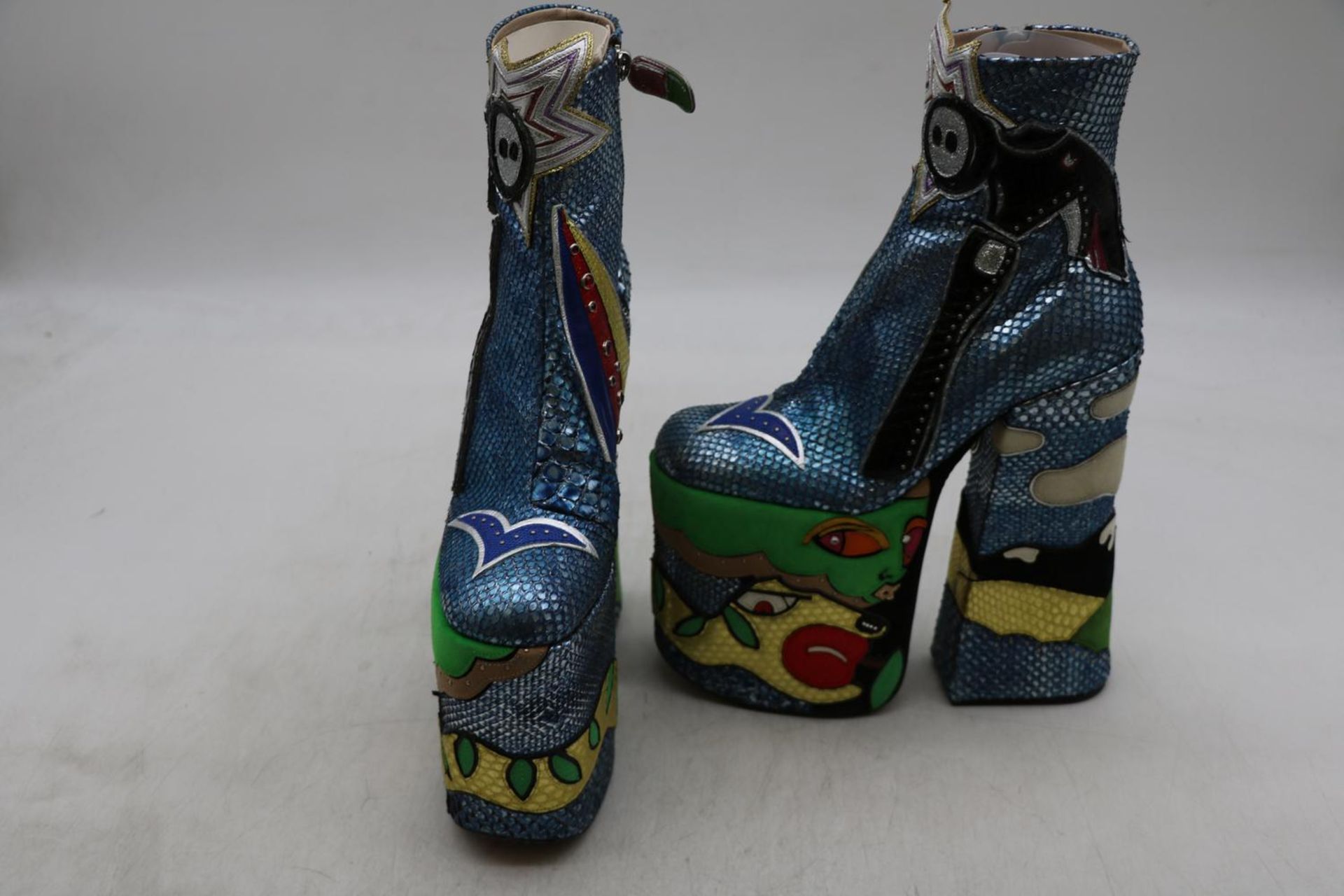 Marc Jacobs Women's 7.5" Heel Julie Verhoeven Psychedelic Platform Shoes, Multi Design, Multicolour, - Image 2 of 2